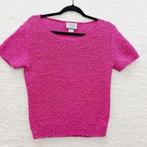 Sweater Size M L Hot Pink Y2K Chunky Retro Soft Girl Fairycore Cozy Chic Revival